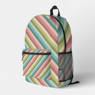 Regenboog kleur strepen lente pastel retro chevron bedrukte rugzak
