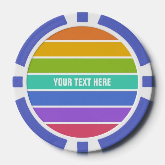 Regenboog Kleuren aangepaste poker chips (Voorkant)