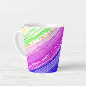 Regenboog kleuren achtergrond latte mok (Linkerhoek)