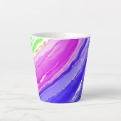 Regenboog kleuren achtergrond latte mok (Voorkant)