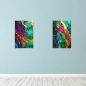 Regenboog kleuren Alcohol inkt schilderij Muurkunst Sets (Houten vloer)