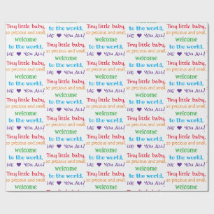 Regenboog Kleuren Baby Gift Wrap, Baby shower Deco Cadeaupapier