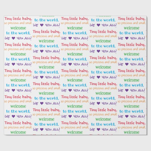 Regenboog Kleuren Baby Gift Wrap, Baby shower Deco Cadeaupapier (Vlak)