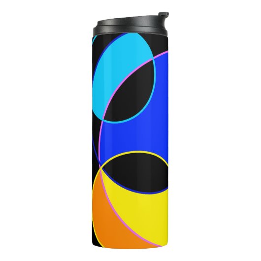 Regenboog kleuren cirkels ontwerp thermosbeker (Gedraaid links)