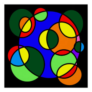 Regenboog kleuren cirkels perfect poster