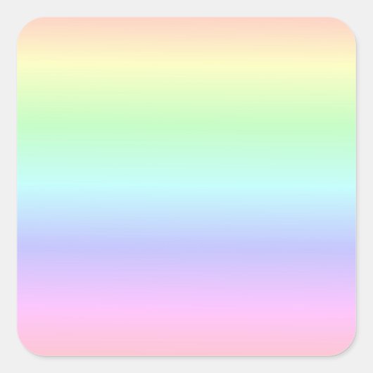 Regenboog Kleuren Horizontaal Ontwerp Vierkante Sticker (Voorkant)