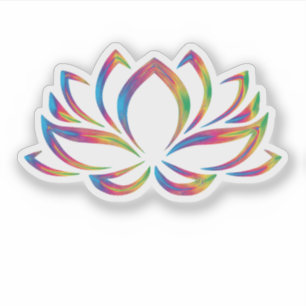 Regenboog kleuren lotus bloem vorm sticker