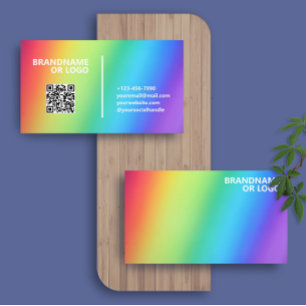 Regenboog kleuren   Modern Classy QR Code LGBT Visitekaartje