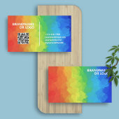 Regenboog kleuren | Moderne bewerkbare QR-code LGB Visitekaartje