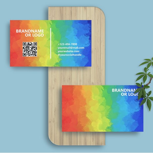 Regenboog kleuren | Moderne professionele QR-code Visitekaartje