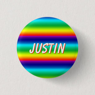 Regenboog Kleuren Persoonlijke PRIDE Naamkaart Ronde Button 3,2 Cm