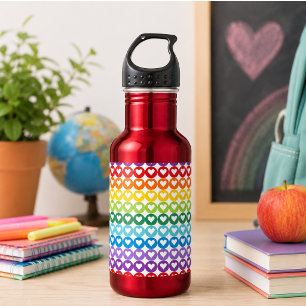 Regenboog Kleuren Schattige Terug Naar School Waterfles