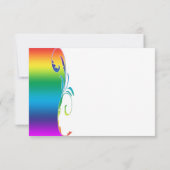 Regenboog Kleuren Scrolde Bruiloft Antwoord Kaart (Achterkant)