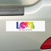 Regenboog Kleuren van Liefde Bumpersticker (Op auto)