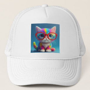Regenboog Kleurige Kitten Met Bril-46568 Trucker Pet