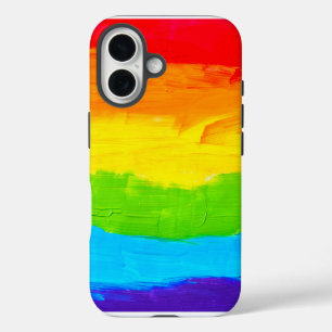 Regenboog Kleurige Verfstreken iPhone 16 Hoesje