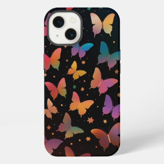 Regenboog Kleurige Vlinders Galaxy Sterren op Zwar iPhone 13 Hoesje