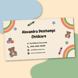 Regenboog, kleurpotlood & teddybeer - kinderopvang visitekaartje