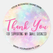 Regenboog Kleurrijk Dank u tot Kleine Onderneming  Ronde Sticker (Voorkant)