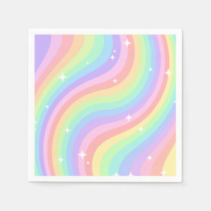 Regenboog Kleurrijk Meisje 4de Verjaardagsfeestje Servet