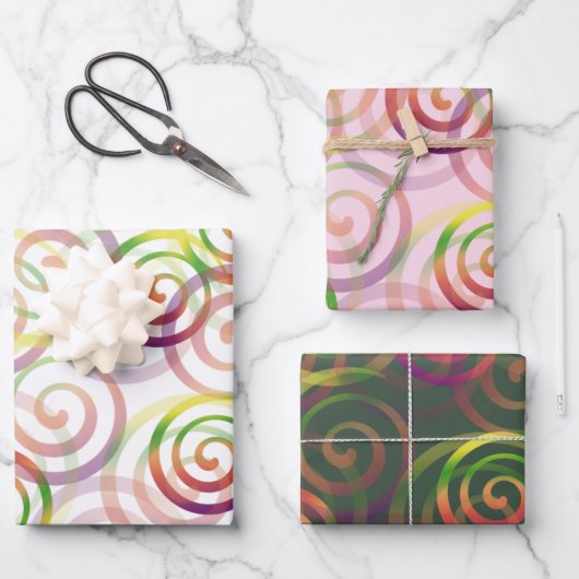 Regenboog Kleurrijk Modern Patroon Inpakpapier Vel (Voorkant)