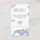 Regenboog Kleurrijk Op Cloud 9 Luier Raffle Informatiekaartje (Voorkant)