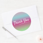 Regenboog Kleurrijke Faux Glitter Roze Blauw Ronde Sticker (Envelop)