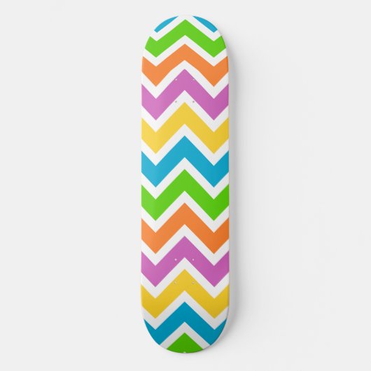 Regenboog Kleurrijke Golf Skateboard (Voorkant)