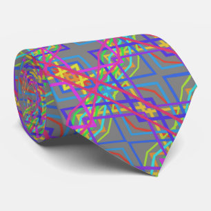 Regenboog Kleurrijke Mechanische Lijntekening Op G Stropdas