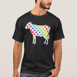 Regenboog Koe Stippen, Kleurrijke Koe Print voor K T-shirt