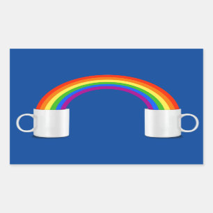 Regenboog Koffie Datum T-shirt Rechthoekige Sticker