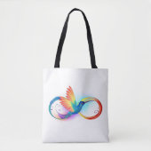 Regenboog Kolibrie met oneindigheidssymbool Draagtas (Voorkant)