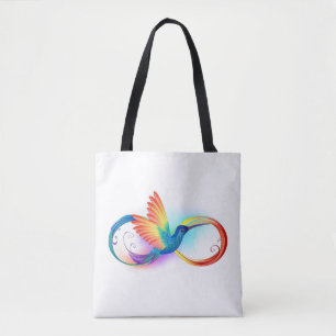Regenboog Kolibrie met oneindigheidssymbool Draagtas