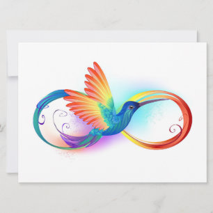 Regenboog Kolibrie met oneindigheidssymbool Save The Date