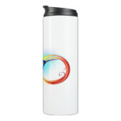 Regenboog Kolibrie met oneindigheidssymbool Thermosbeker (Geroteerd rechts)