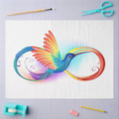 Regenboog Kolibrie met oneindigheidssymbool Tissuepapier (Craft)