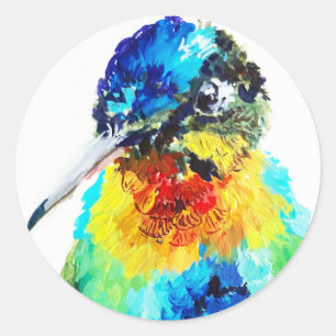 Regenboog Kolibrie Ronde Sticker