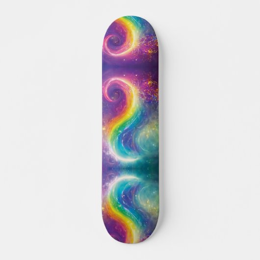 Regenboog Kosmische Galaxy Yin Yang Ocean Waves Sk Skateboard (Voorkant)