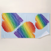 Regenboog krabbel hart strand handdoek (Voorkant)