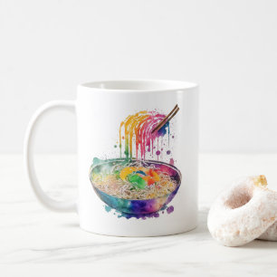 Regenboog Kunst Ramen Noedels en Eetstokjes Koffiemok