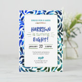 Regenboog Kunst Schilderen Verjaardagsfeest Jongen Kaart (Staand voorkant)