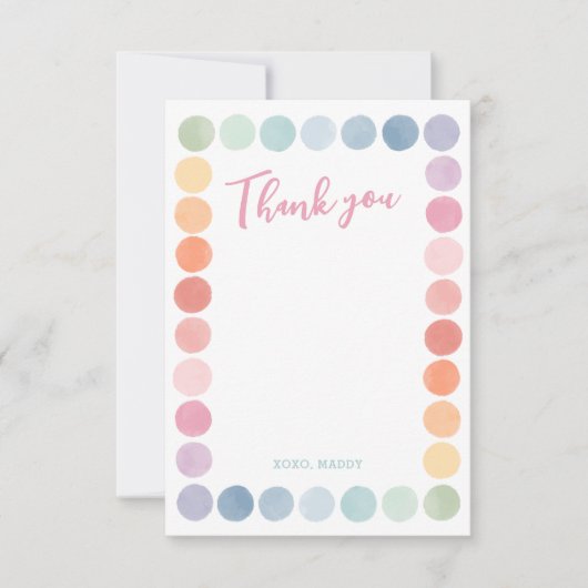 Regenboog Kunst Verjaardagsfeestje Bedankkaart (Voorkant)