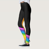 Regenboog Leggings Zwarte en Regenboogstempels (Links)