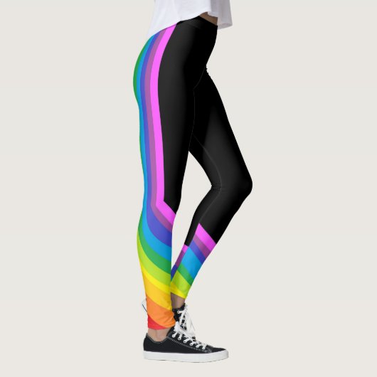 Regenboog Leggings Zwarte en Regenboogstempels (Rechts)