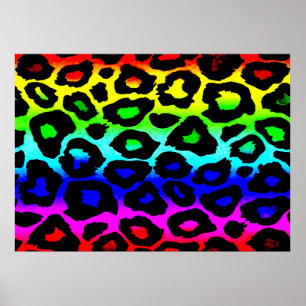 regenboog_leopard_drukveranderd poster