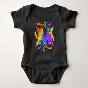 Regenboog Letter M Monogram Abstract Romper
