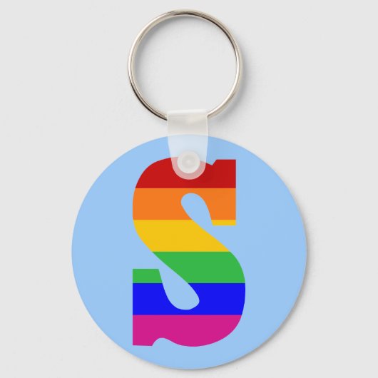 Regenboog Letter S Sleutelhanger (Voorkant)
