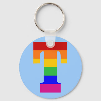 Regenboog Letter T Sleutelhanger