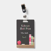 Regenboog Letters Chalkboard Verticale Hall Pass Badge (Voorzijde met clip)