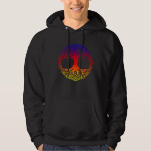 Regenboog Levensboom Yggdrasill Hoodie